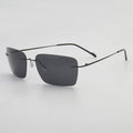 Classic Rectangle Mens Sun Glasses Metal Rimless Sunglasses Womens Polarized UV400 Driving Frames Yellow Brown Night Vision Lens
