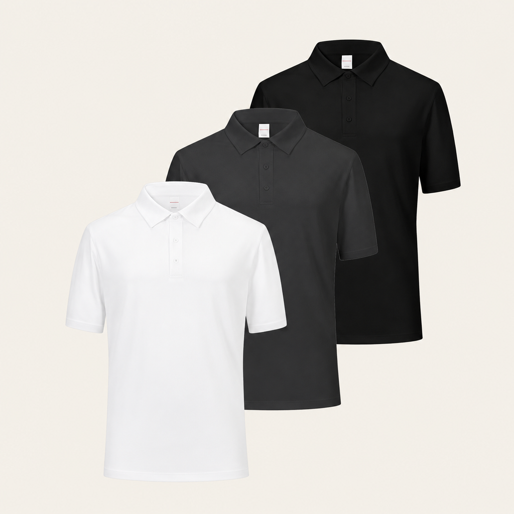 VYREN 3 Pack Performance Short Sleeve Golf Shirts